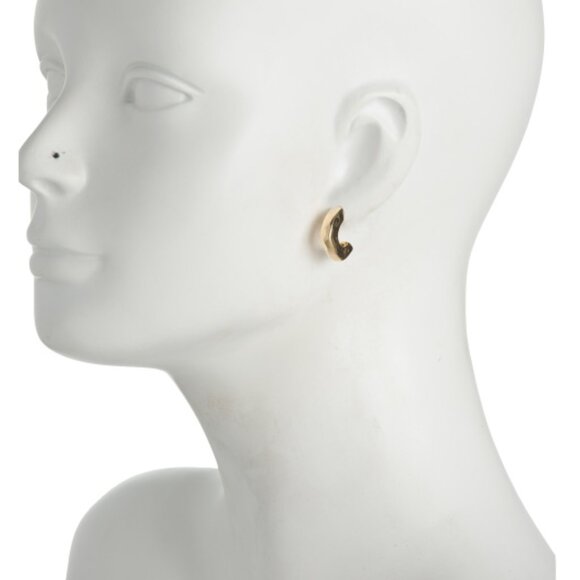 ETRUSCA GIOIELLI Made In Italy 18k Gold Plated Huggie Hoop Earrings - Picture 2 of 2